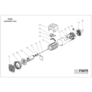 Osłona tylna prądnicy NSM KR80D wysoka F3001R, FH3001R,FM3001R